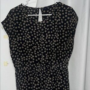 Madewell Black Floral Midi Dress